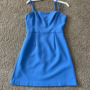 French Connection Blue Sweetheart Neckline Dress